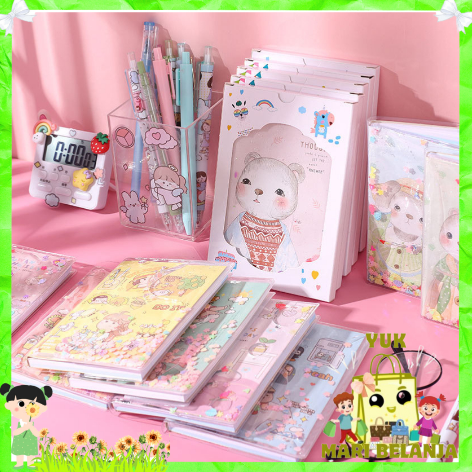 

YMB Notebook Glitter Motif Kartun Buku Tulis Anak Glitter Karakter Buku Diary Kreatif Untuk Anak Anak