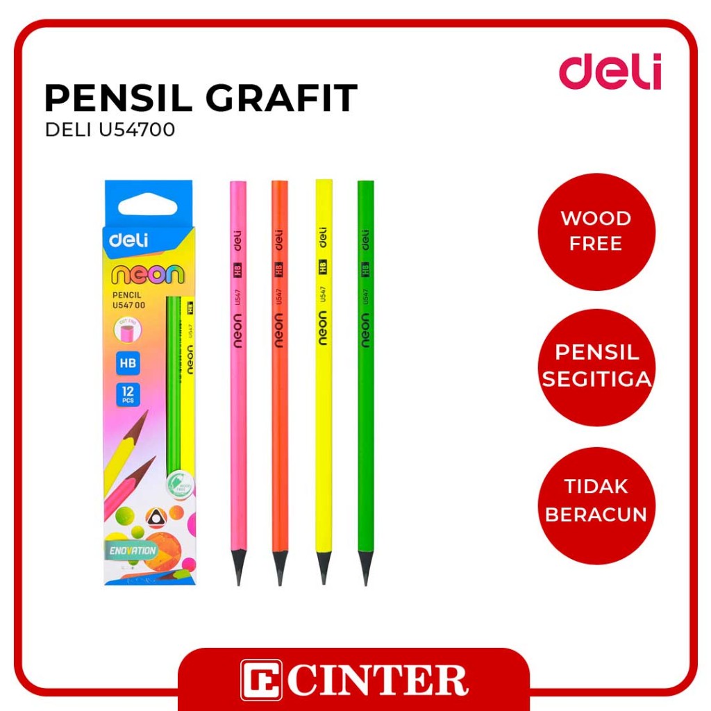 

DELI - PENCIL / PERLENGKAPAN ALAT TULIS / PENSIL HB NEON U54700