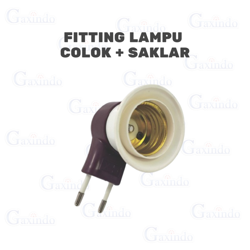 fitting lampu colok saklar, fitting bohlam E27, fitting lampu colok listrik, colokan lampu dengan sa