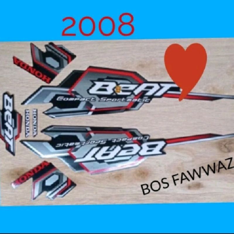Stiker Striping  Beat Karbu 2008 Warna Hitam