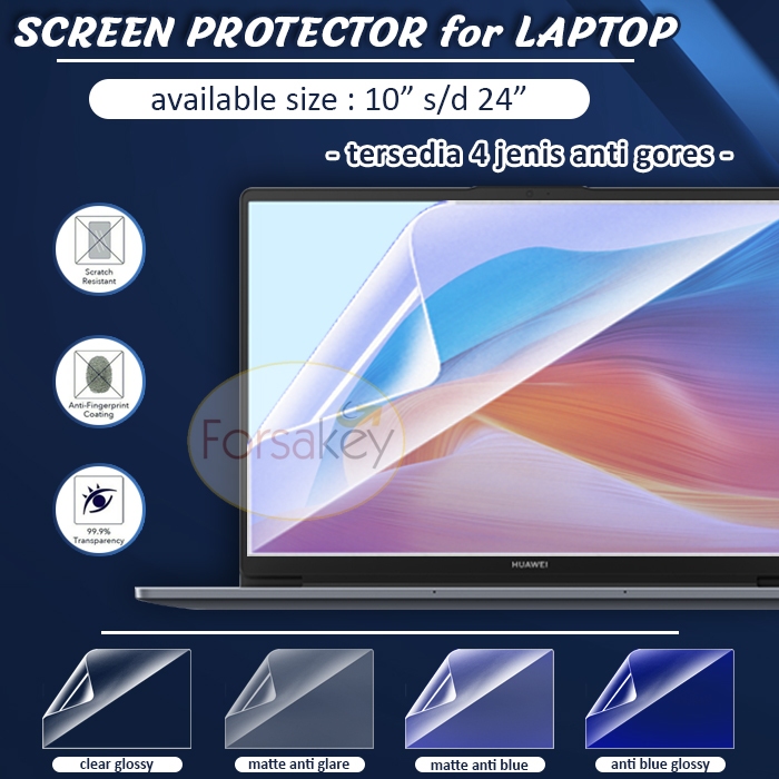 Anti Gores Laptop 11 12 13 13.3 14 14.2 15 15.6 16 17 22 24 Inch In Inci 16:9 16:10 Laptop Leptop No