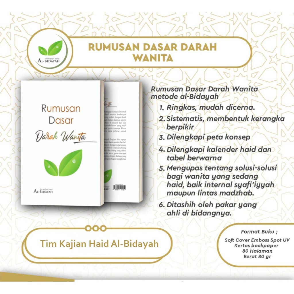 

Buku Haid Al-Bidayah - Rumusan Dasar Darah Wanita (Buku Haidl sistematis & mudah difaham)