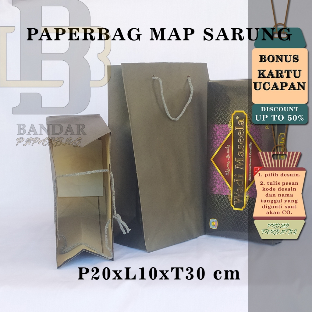 

PAPERBAG BONUS KARTU UCAPAN UKURAN R-11 (P20 X L10 X T30 CM) WARNA HITAM POLOS