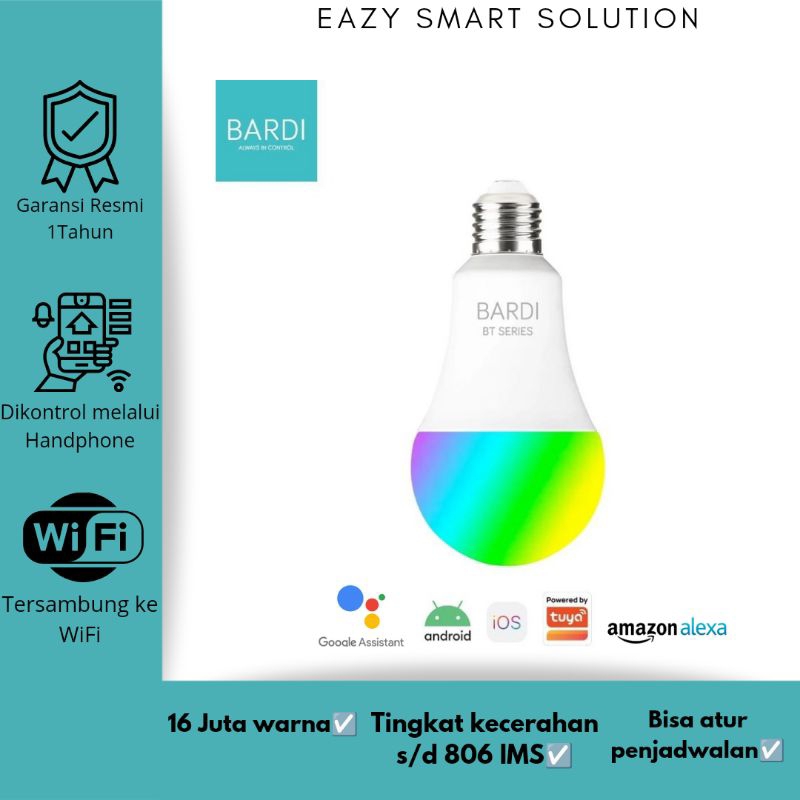 BARDI Smart Light Bulb Bluetooth 9W - RGBWW