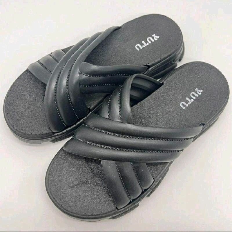 (PROMO) Sandal wanita Dewasa YUTU 37-41 Karet jely empuk tebal anti licin Selop hak tebal kekinian S