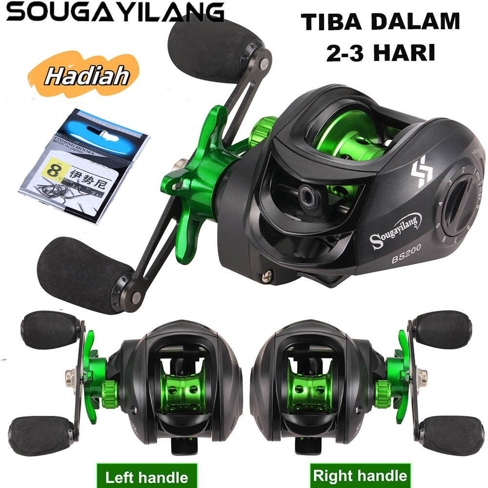 Sougayilang joran pancing reel Baitcasting Reel 7.2: 1 Spool Aluminium Anti-korosi Berkecepatan Ting