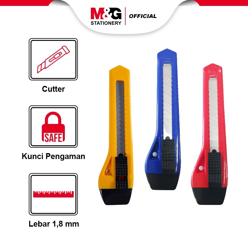 

M&G Cutter Tajam Bahan Baja Anti Karat Sistem Kunci Manual / Pisau Pemotong Serbaguna