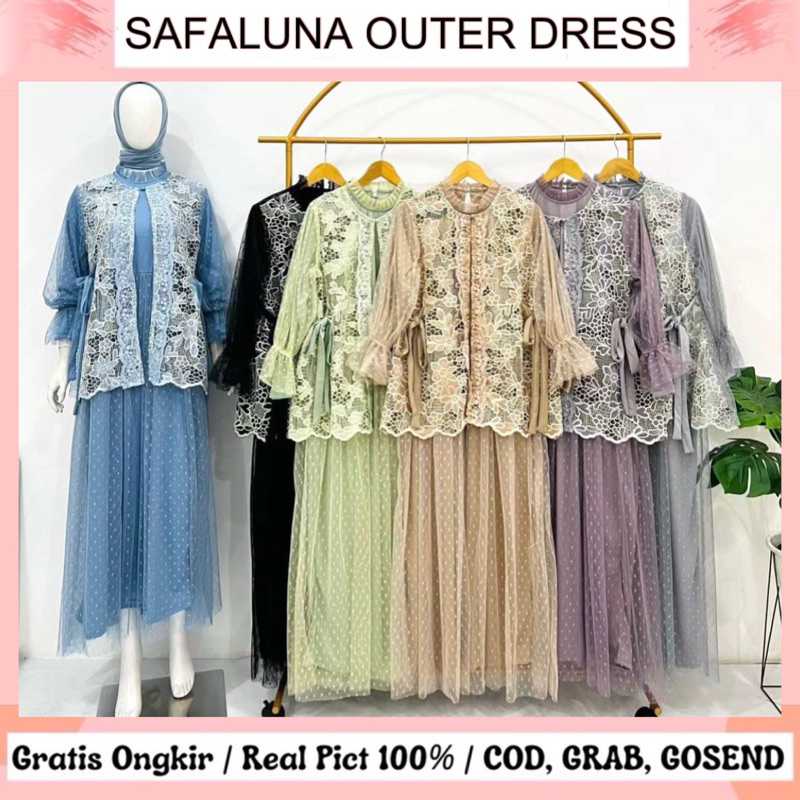 SAFALUNA OUTER DRESS / DRESS BRUKAT / DRESS KONDANGAN / DRESS JUMBO / DRESS OUTER