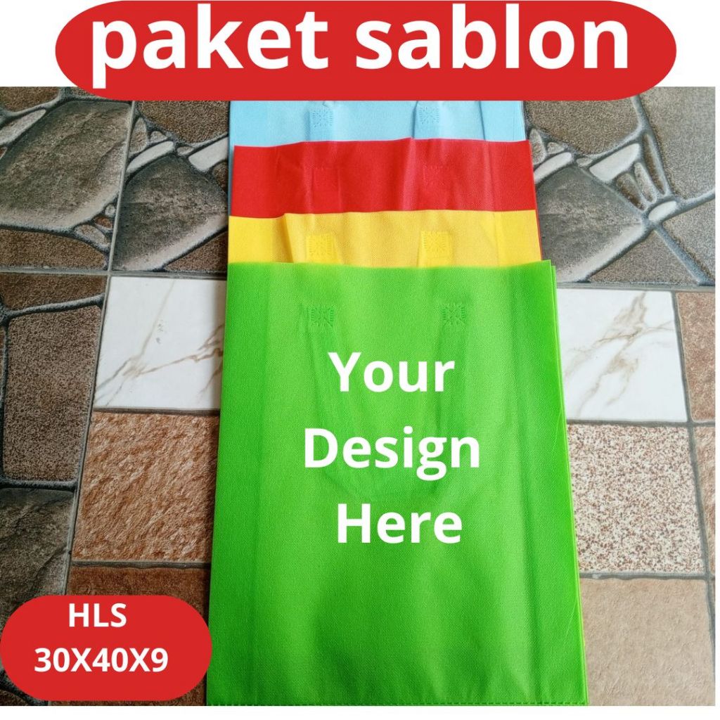 

Paket Sablon +Tas Goodiebag ukuran 30x40x9