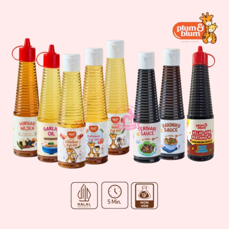 

12+ PLUM & BLUM KECAP KECAP ORIENTAL YAKINIKU TERIYAKI KECAP ASIN/6+ MINYAK MPASI NON MSG 140ml