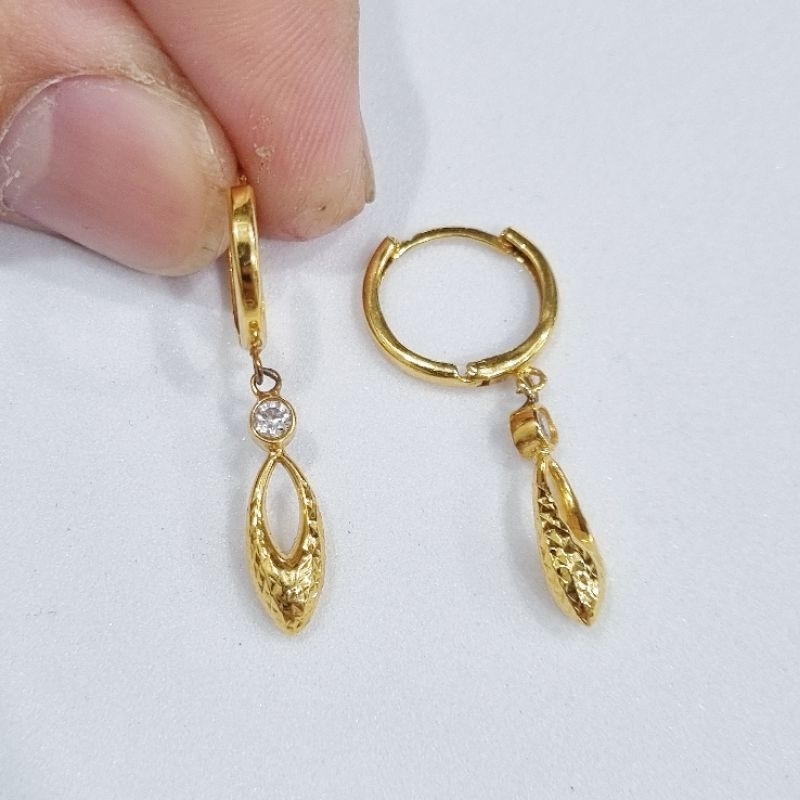 16K / 1.85 gr / 3 cm - Anting Emas Klip / Jepit Tetes Batik Kadar 70% 700 - PJ