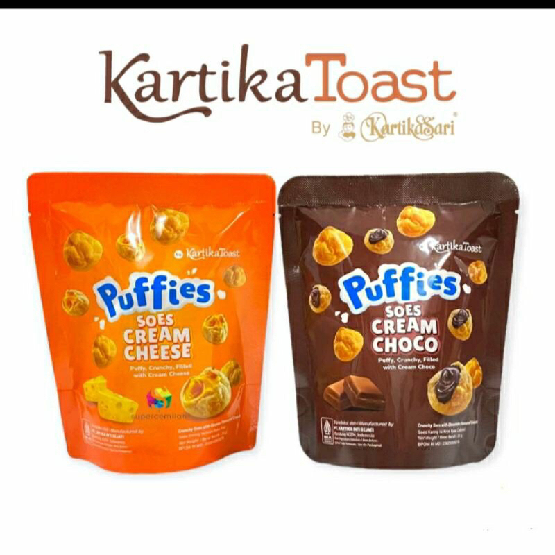 

Soes Sus Kering Puffies Kartika Sari 33gr Coklat dan Keju