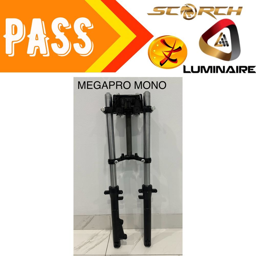 SHOCK DEPAN ASSY + SEGITIGA MEGAPRO NEW MONO MEREK SCORCH