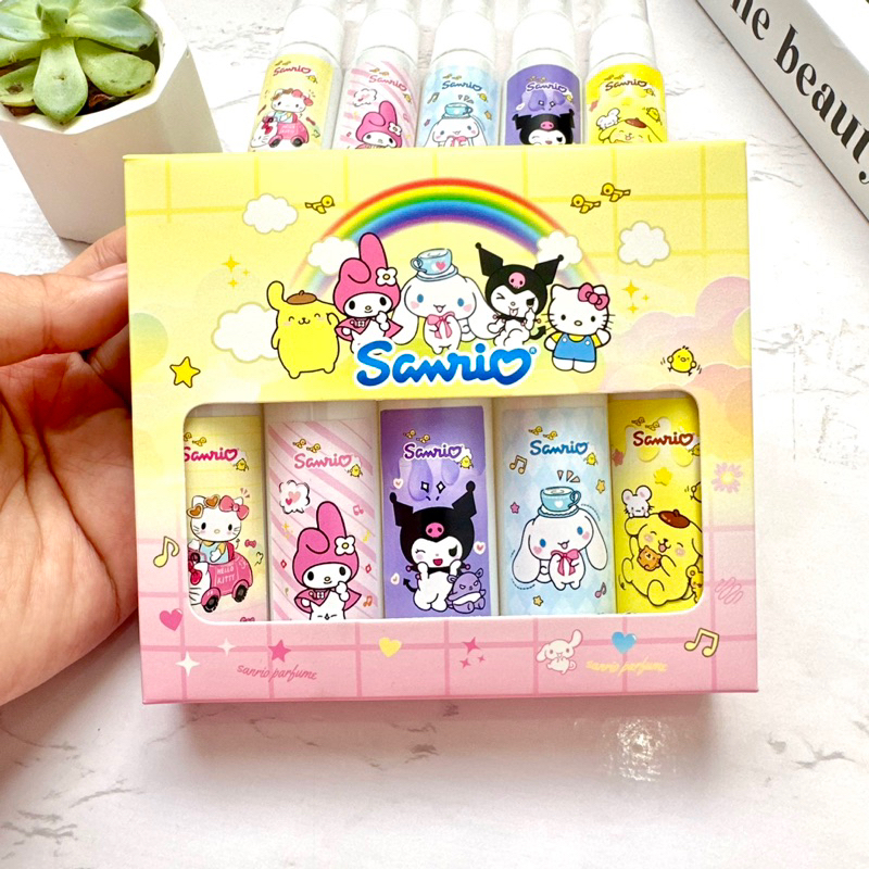 PARFUM ANAK SANRIO DAPAT 5PCS (1 Box isi 5 x 30ml) - Perfume Kuromi Cinamoroll My Melody Hello Kitty