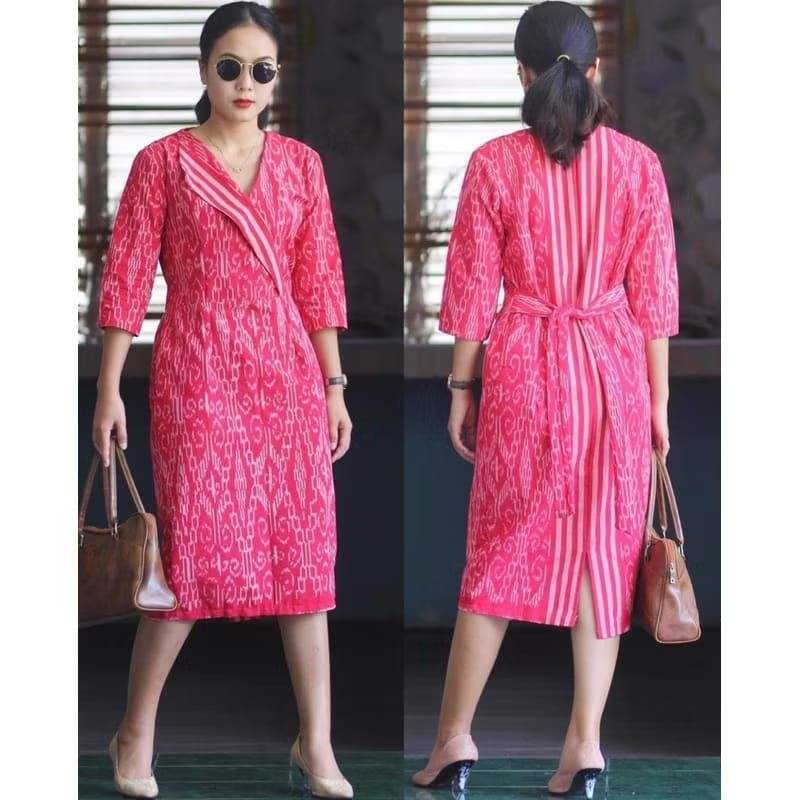 DRESS TENUN / DRESS ETNIK / DRESS TENUN JEPARA / BAJU TENUN ETNIK