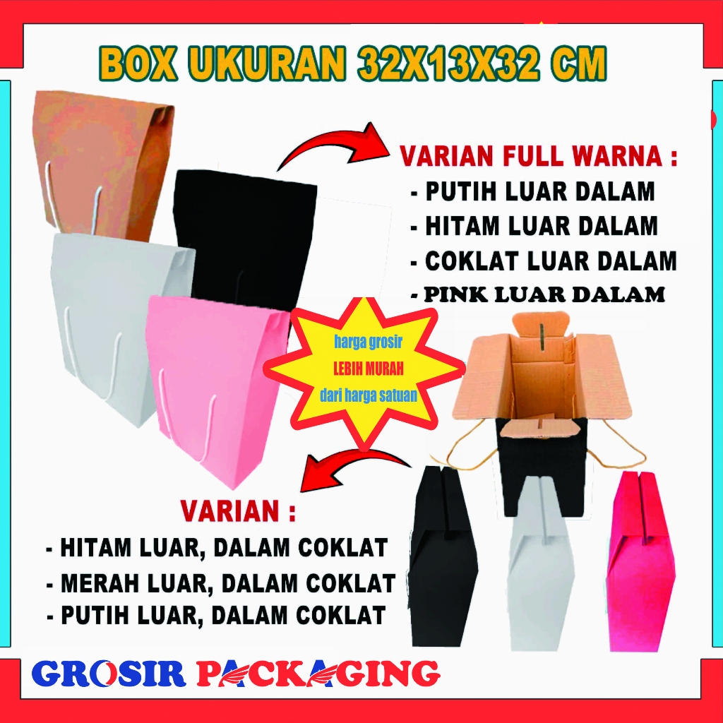 Box Tas 32x13x32 Cm/ Box Packaging/ Box Tas/ Kardus Polos