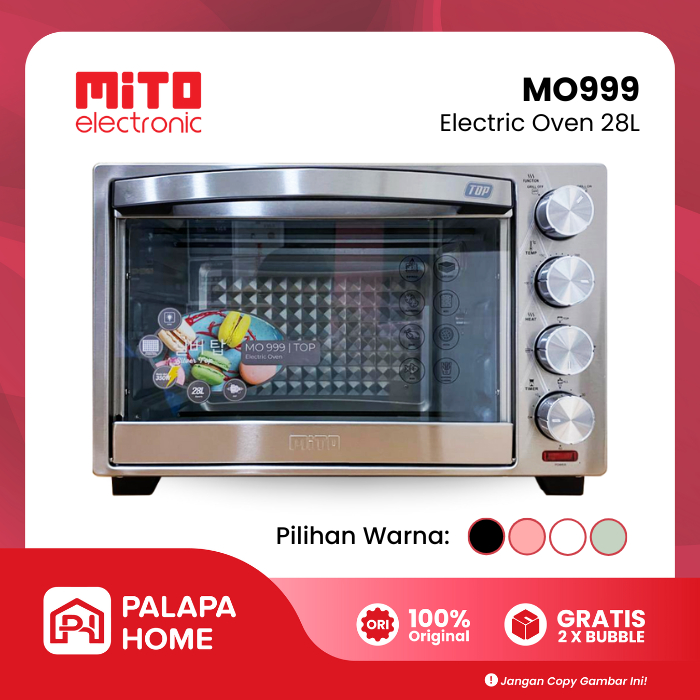 Mito Oven Listrik MO999 MO 999 28 Liter Low Watt  Garansi Resmi Mitochiba