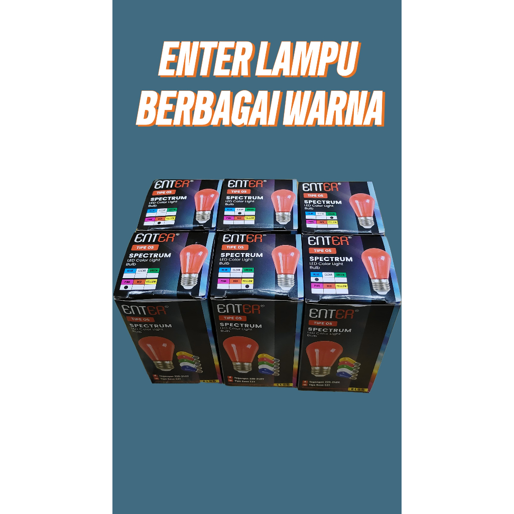 ENTER LED LAMPU WARNA WARNI,BOHLAM DEKORASI,LAMPU HIAS DLL 5Watt