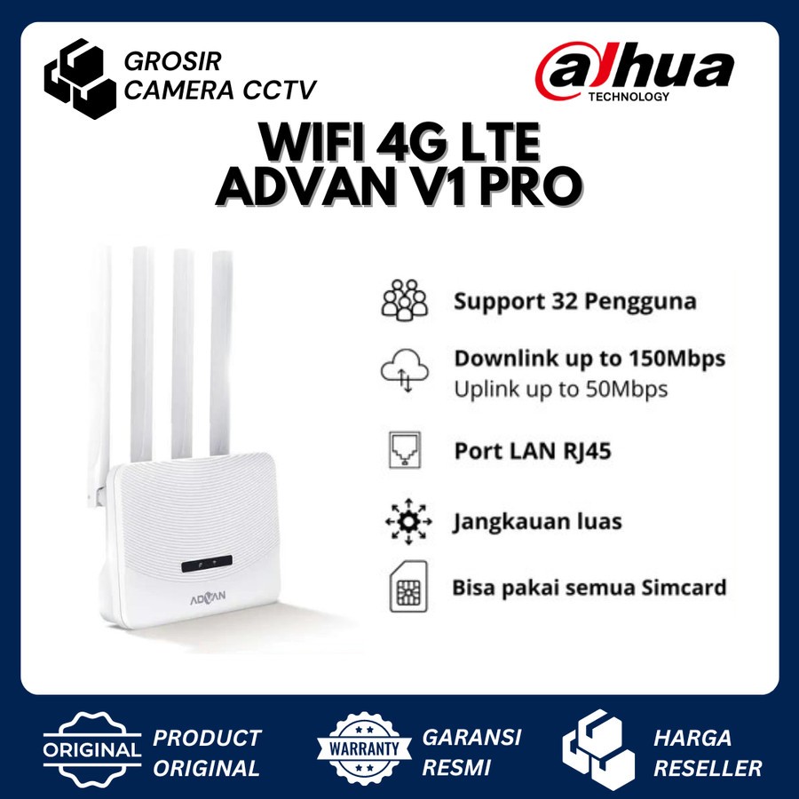 ADVAN V1 PRO WIFI 4G UNLOCK ALL OPERATOR 4G LTE MODEM WIFI ROUTER SIM CARD - ORIGINAL RESMI ADVAN