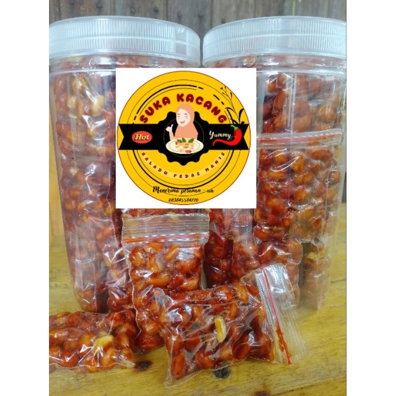

kacang balado pedas manis toples 1000ml ( isi 22 pcs).
