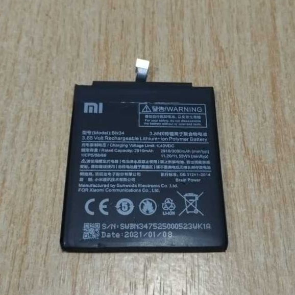 battery batre xiaomi bn34 soket