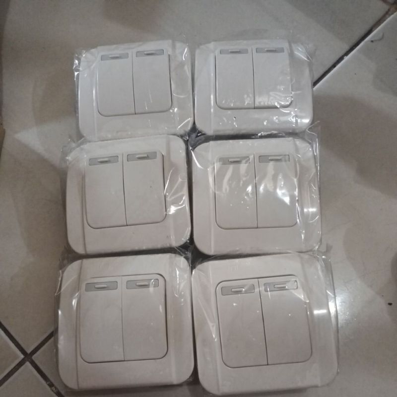 PROMO CUCI GUDANG SALE SAKLAR BROCO GALLEO / SAKLAR SERI (2 TOMBOL) MERK BROCO GALEO