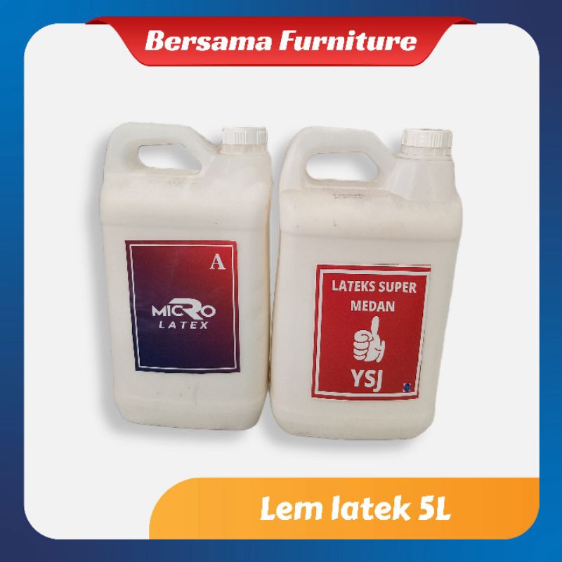 (DERIGEN) LEM LATEX MURNI/LEM BUSA/LEM LATEX CAIR MURNI PEKAT SERBAGUNA 5 LITER