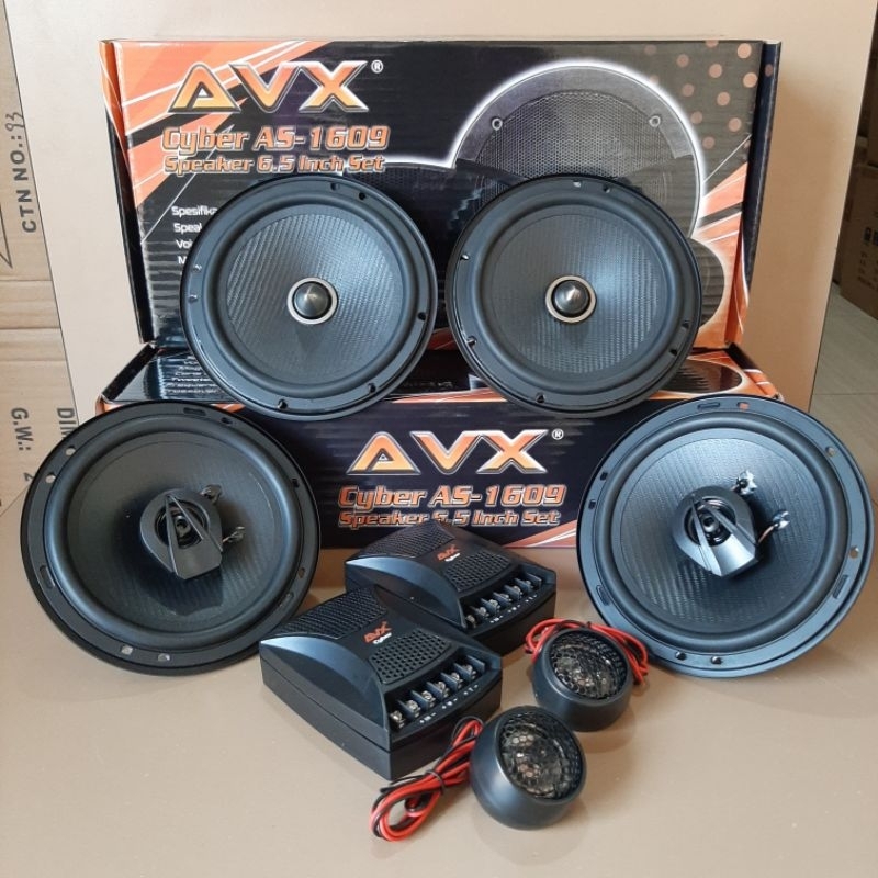 PAKET SPEAKER AUDIO MOBIL SPLIT AVX Cyber AS-1609 + SPEAKER COAXIAL AVX Cyber AC-163