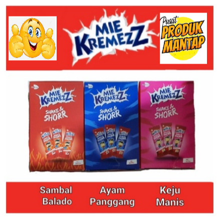 

Mie Kremezz Shake & Shorr (Mie Kremes / mie shor)Kemasan Box