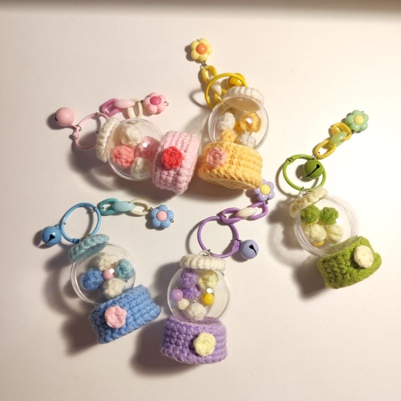 Gumball Machine Crochet Keychain Shaker Colorful | Gantungan Kunci Mesin Gacha