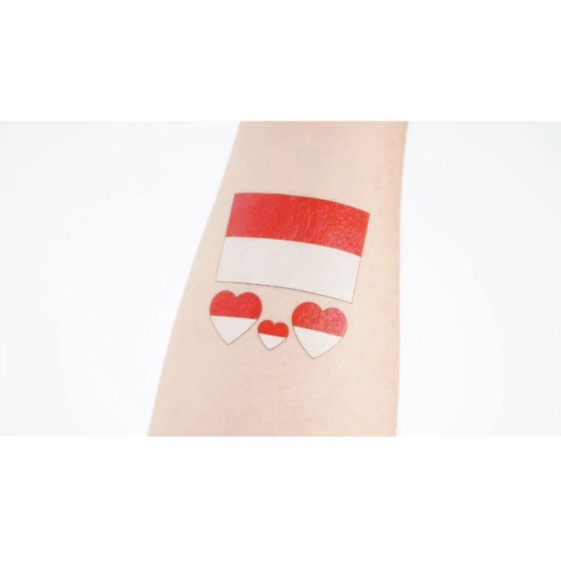 Tatoo Bendera Merah Putih Temporary / Tatoo Bendera / Tatoo Pipi / Tatoo 17 Agustus