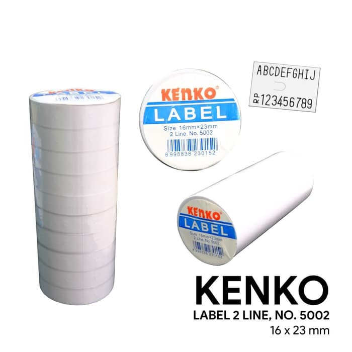 

Sticker Label Harga KENKO 2 baris 1 pack isi 10 Roll Price Label 2 Line