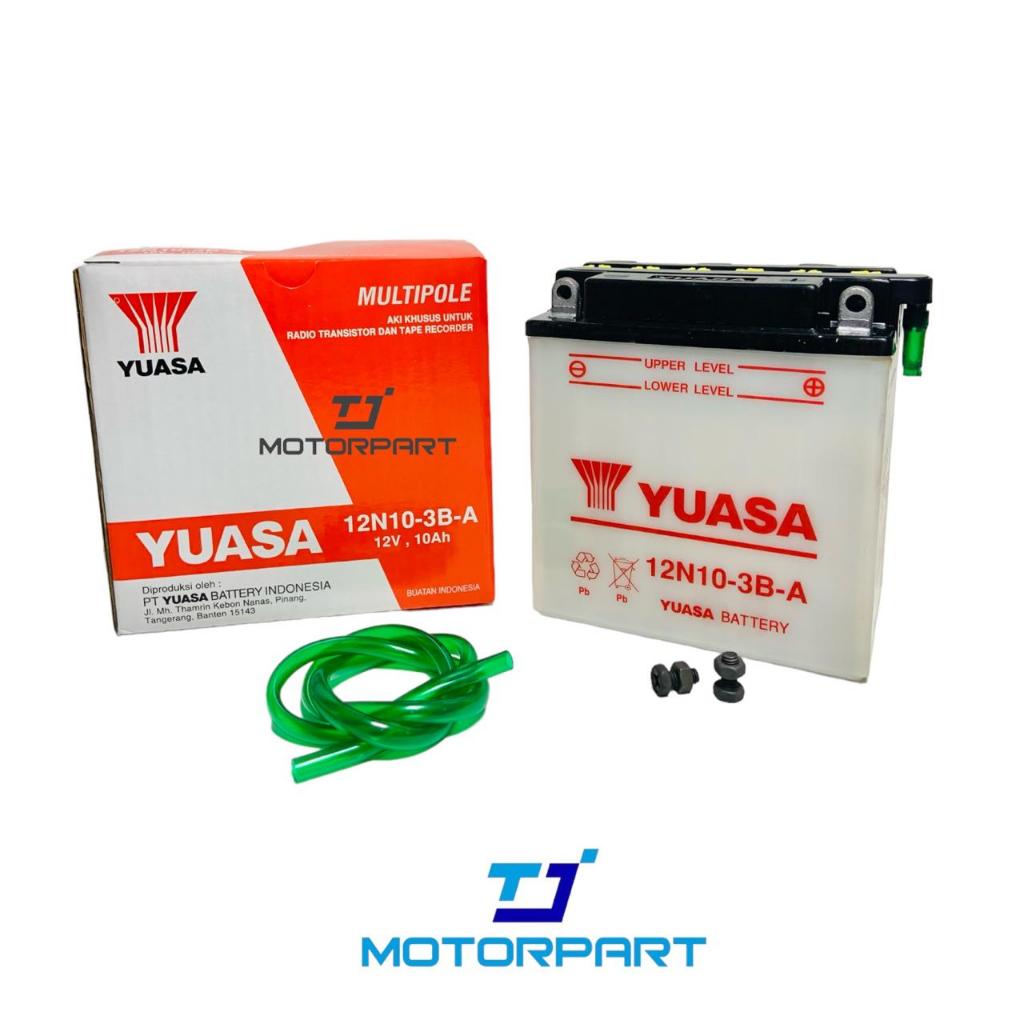 Aki YUASA Basah 12N10-3B-A Untuk Strum, Viar, Motor Roda Tiga 100% Original