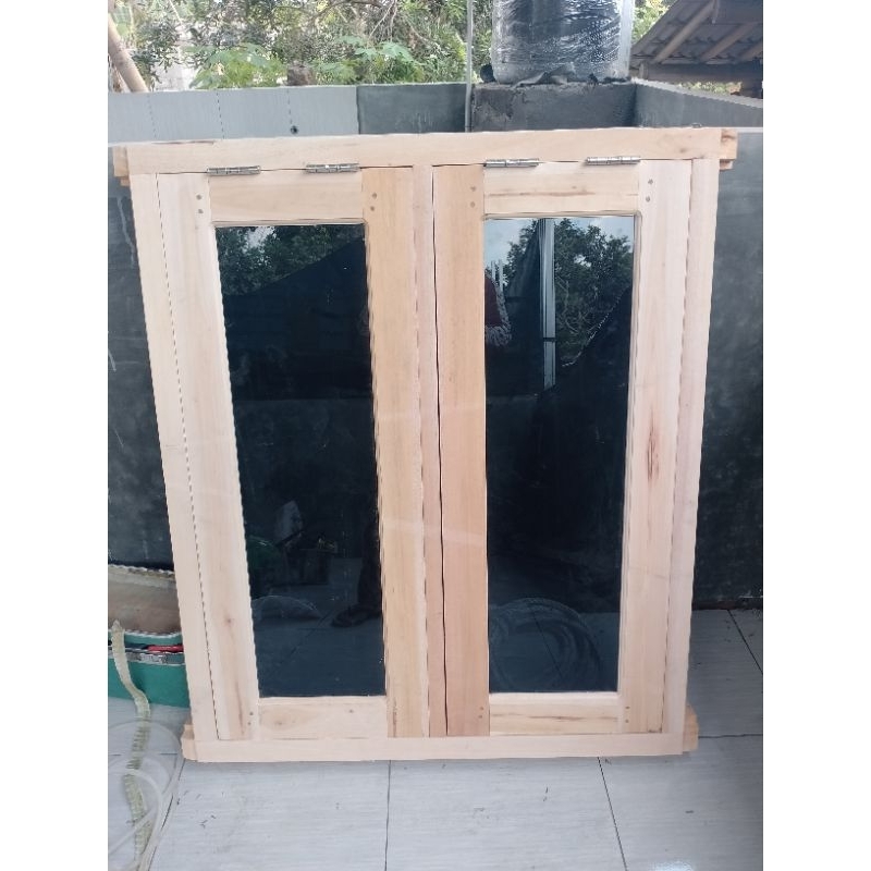 jendela 2 daun + kusen