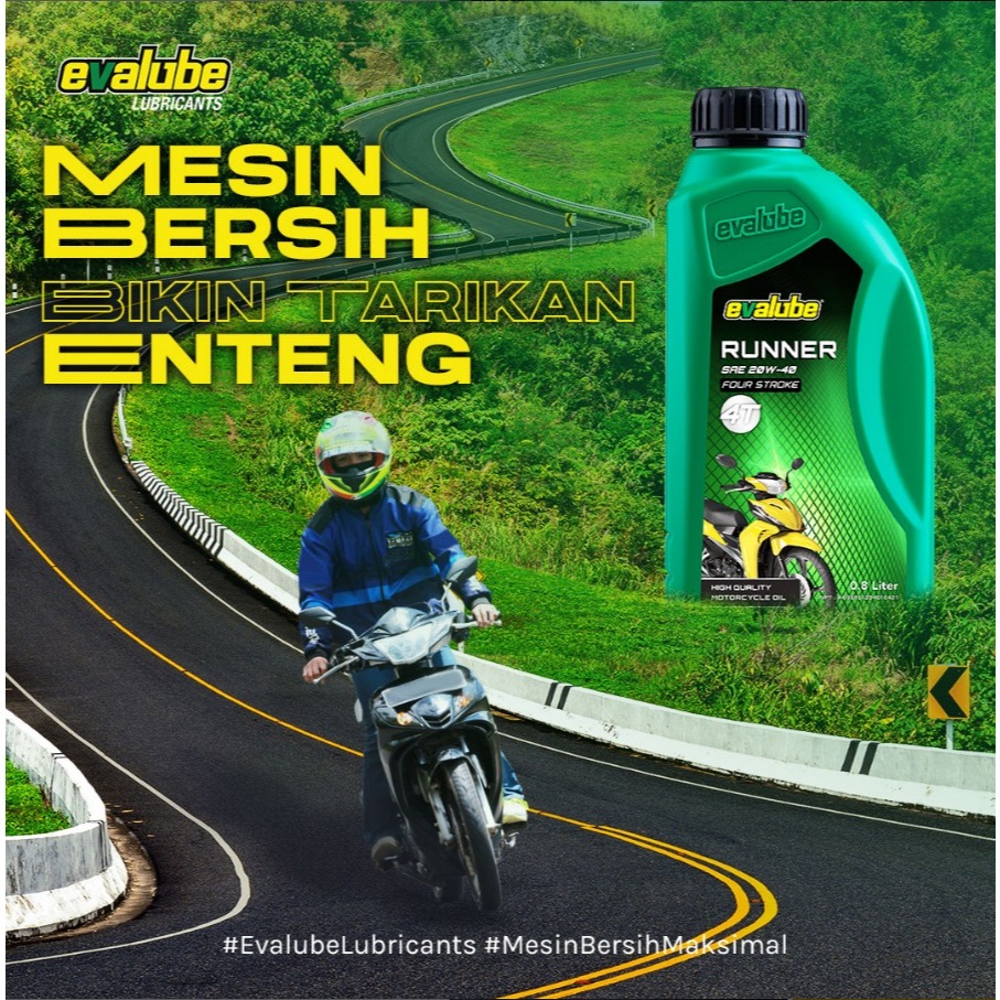 (Asli 100%) OLI EVALUBE 4T Non Matic 0,8Liter SNI / OLI MOTOR BEBEK / 4TAK
