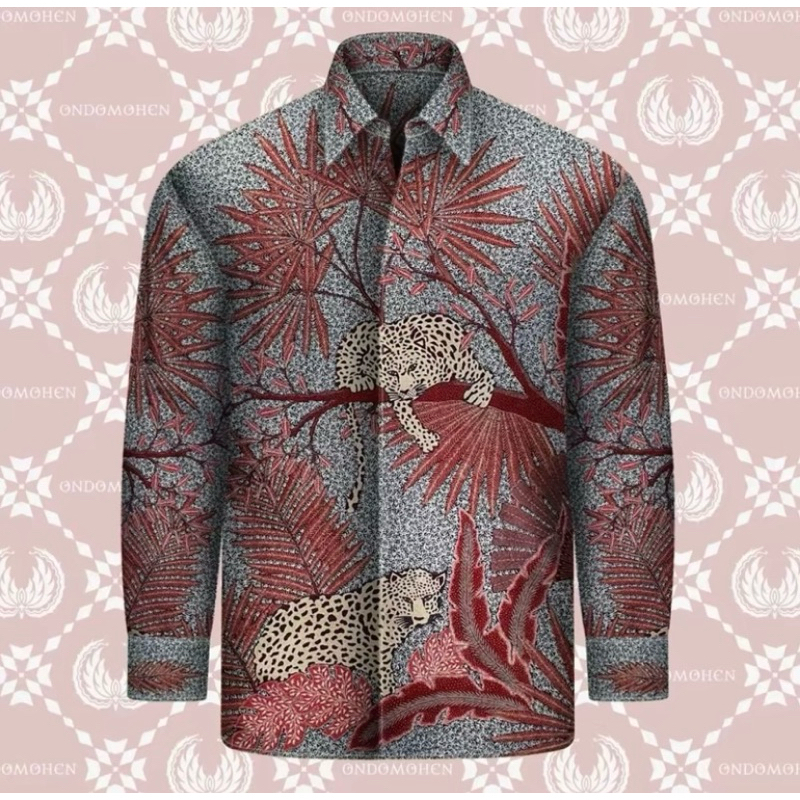 Batik Tulis Kemeja Batik Pria Lengan Panjang Kain Sutra Premium Slimfit