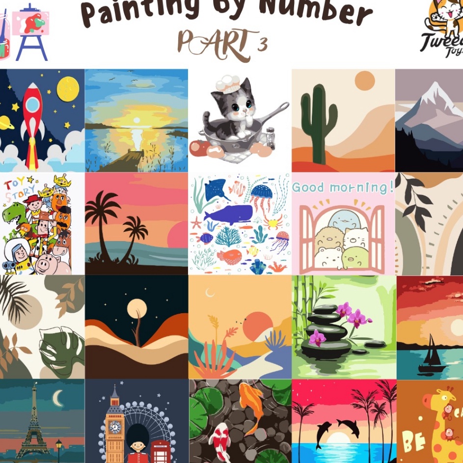 

SPESIAL BULAN INI TweedyToys Paint By Number Children Canvas Painting Set Kanvas Lukis Anak Part 3