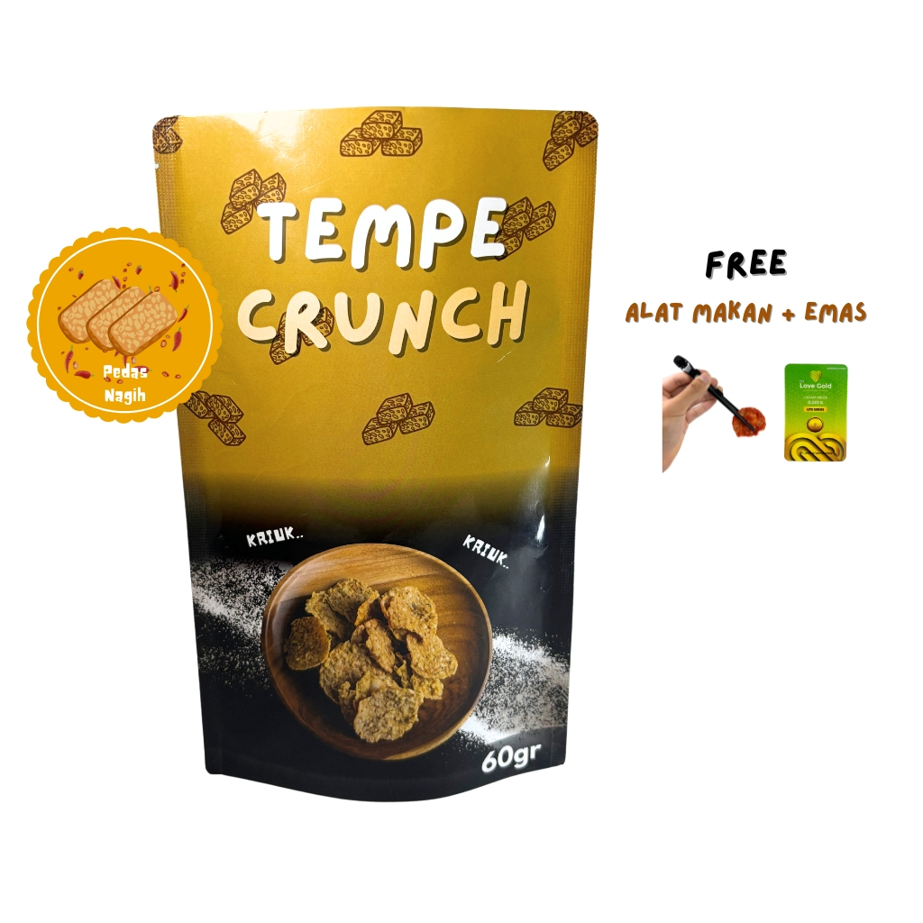 

Tempe Crunch Pedas Nagih 60 gr FREE EMAS + ALAT MAKAN