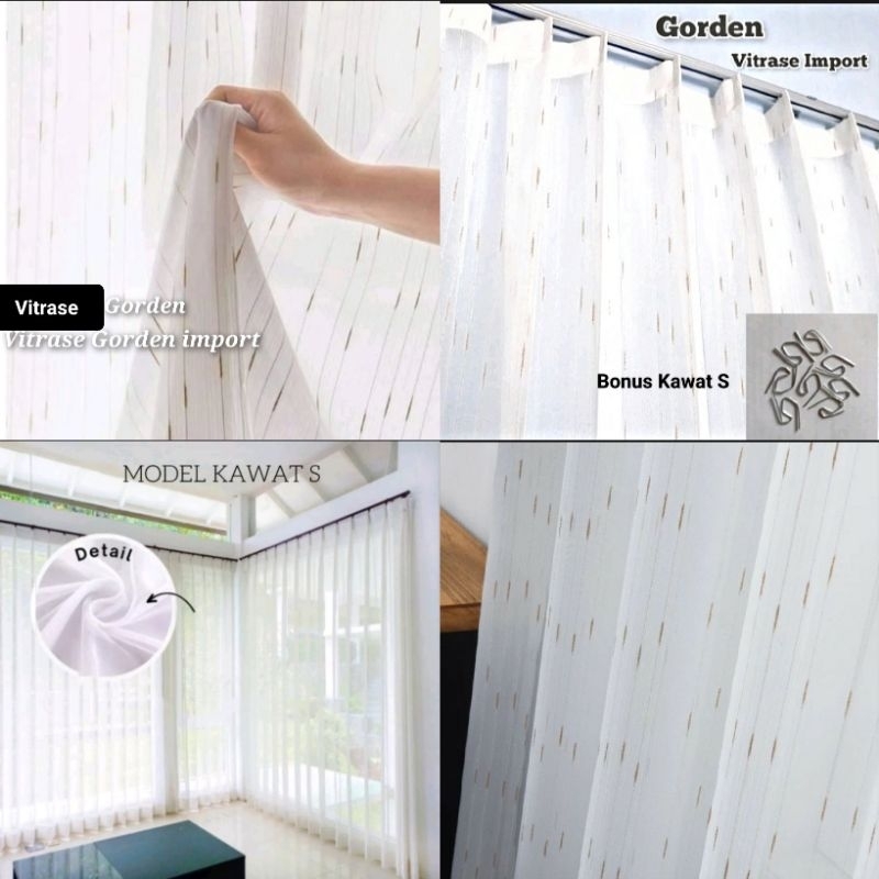 Vitrase Gorden Tebal 3 Warna Polos Elegan