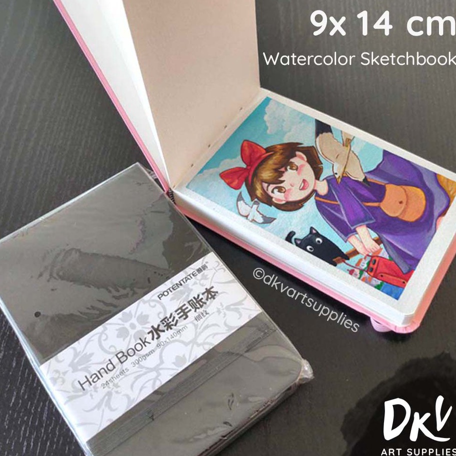 

DISKON SPESIAL Watercolor Sketchbook POTENTATE Mini 9x14cm 3gsm hardcover jahit