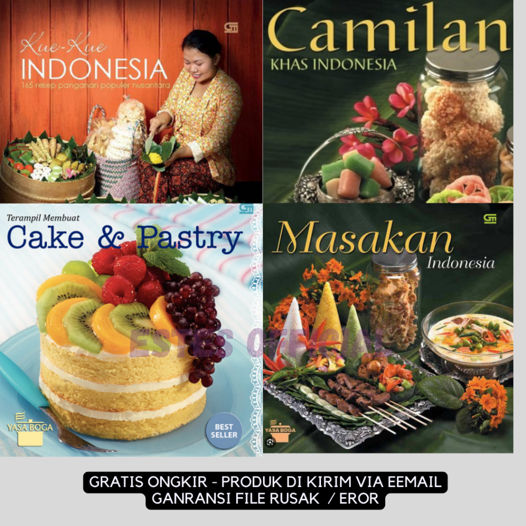 

[ BUNDLE ] Masakan Indonesia, Camilan Khas Indonesia, Kue Kue Indonesia, Terampil Membuat Cake & Pastry by Yasa Boga