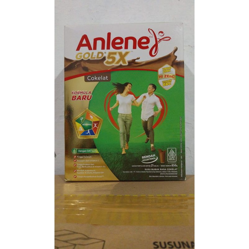 

Anlene Gold 5X susu bubuk dewasa tinggi kalsium rasa coklat 850g