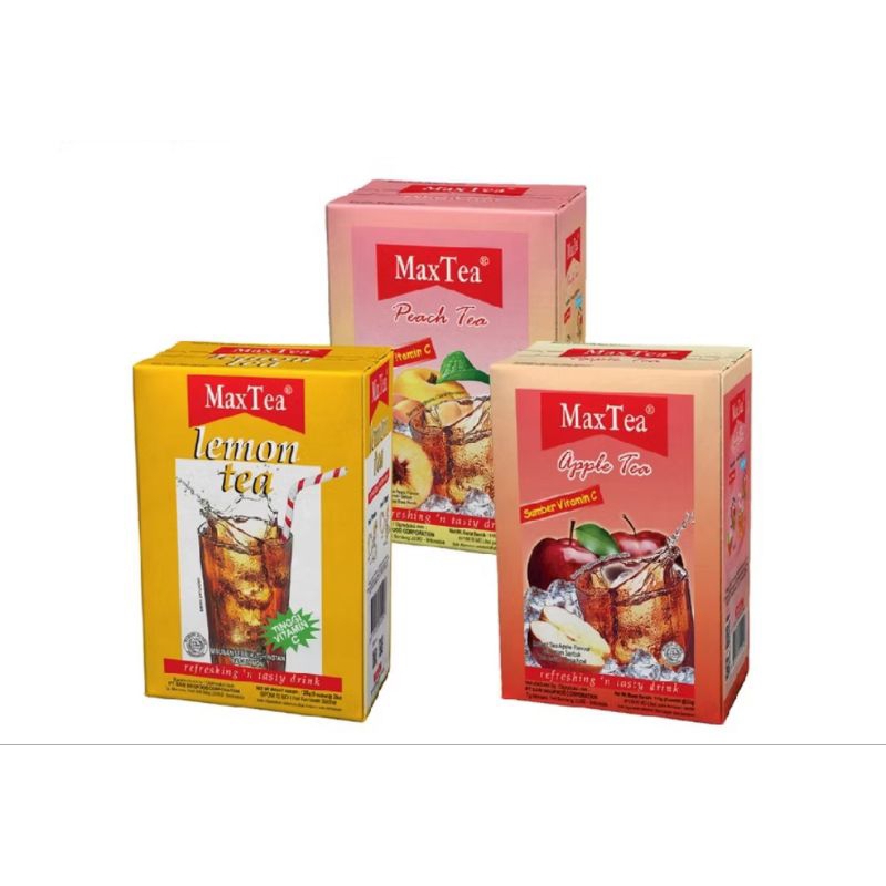 

MAXTEA PEACH TEA / LEMON TEA / APPLE TEA (1 BOX ISI 5 SACHET )