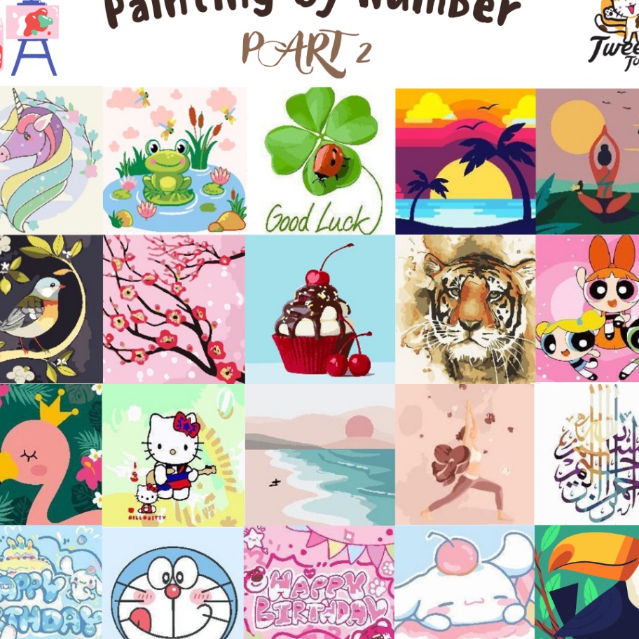

DISKON Baapaang Painting By Number Children Canvas Set Kanvas Lukis Anak PART 2