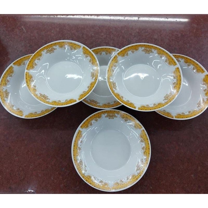 8inch PIRING KERAMIK MAHKOTA LILIA 6 PCS