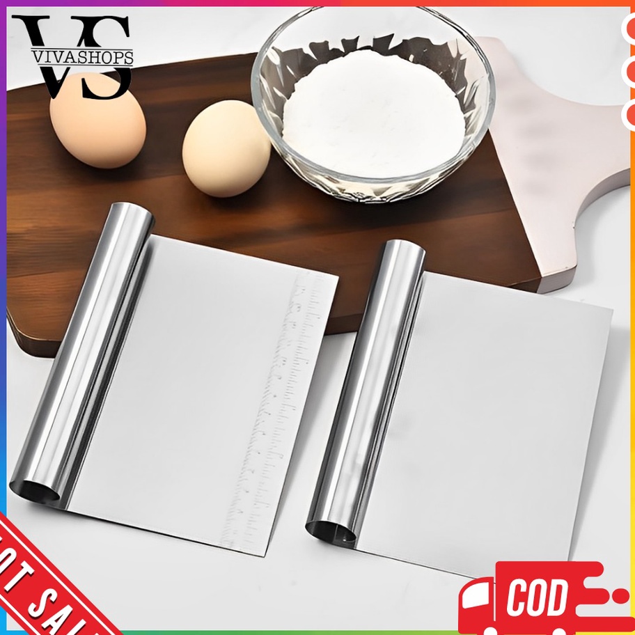LANGSUNG BELI GAN SCRAPER STAINLESS FONDANT SCRAP KUE PIZZA CHEF CUTTER PISAU BAKERY CAKE SPATULA SC