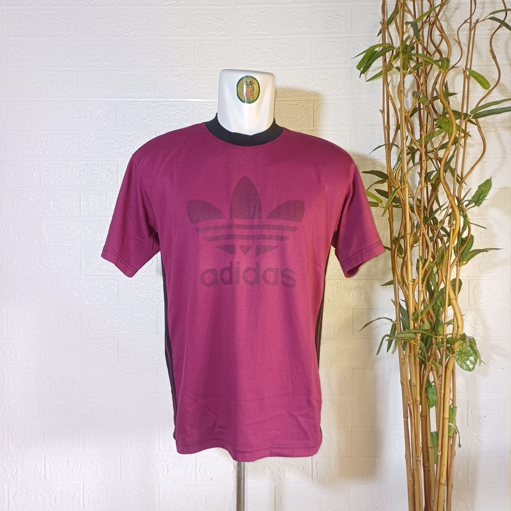 KAOS VINTAGE ADIDAS TREFOIL, SIZE M-L (SECOND BRANDED) MULUS, TS0396
