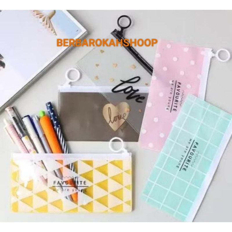 

Berbarokahshop Tempat Pensil Transparan Zip Karakter Kosmetik Tempat Alat Tulis