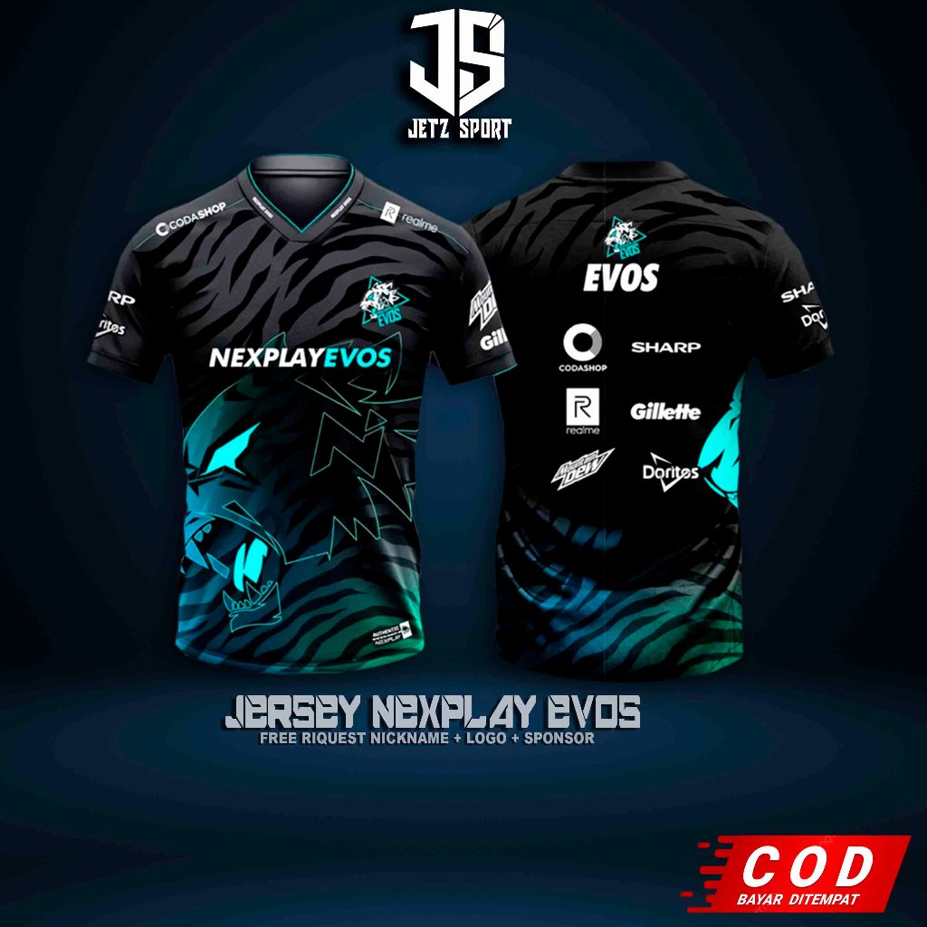 JERSEY BAJU KAOS NEXPLAY EVOS 2021 GAME MOBILE LEGENDS ML PUBG (FREE NICKNAME)