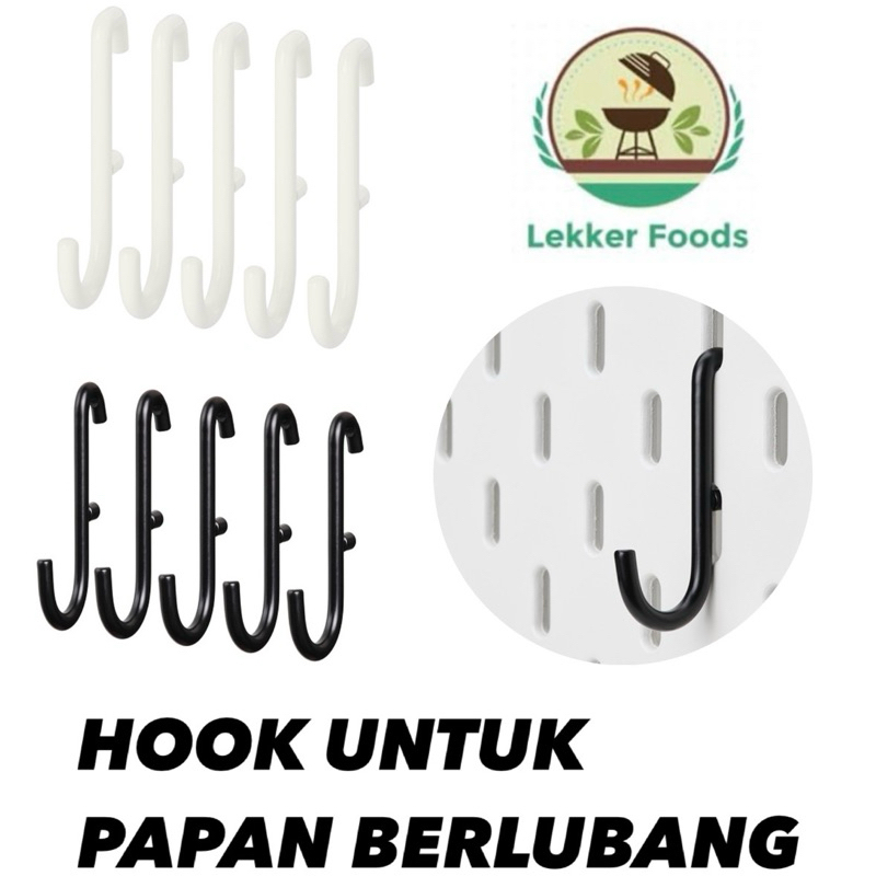 Pengait Hook Aksesoris Papan Berlubang Skadis (Paketan)